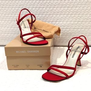 Michael Shannon Red "Andrea" High Heel Womens Shoes ~size 7 1/2M